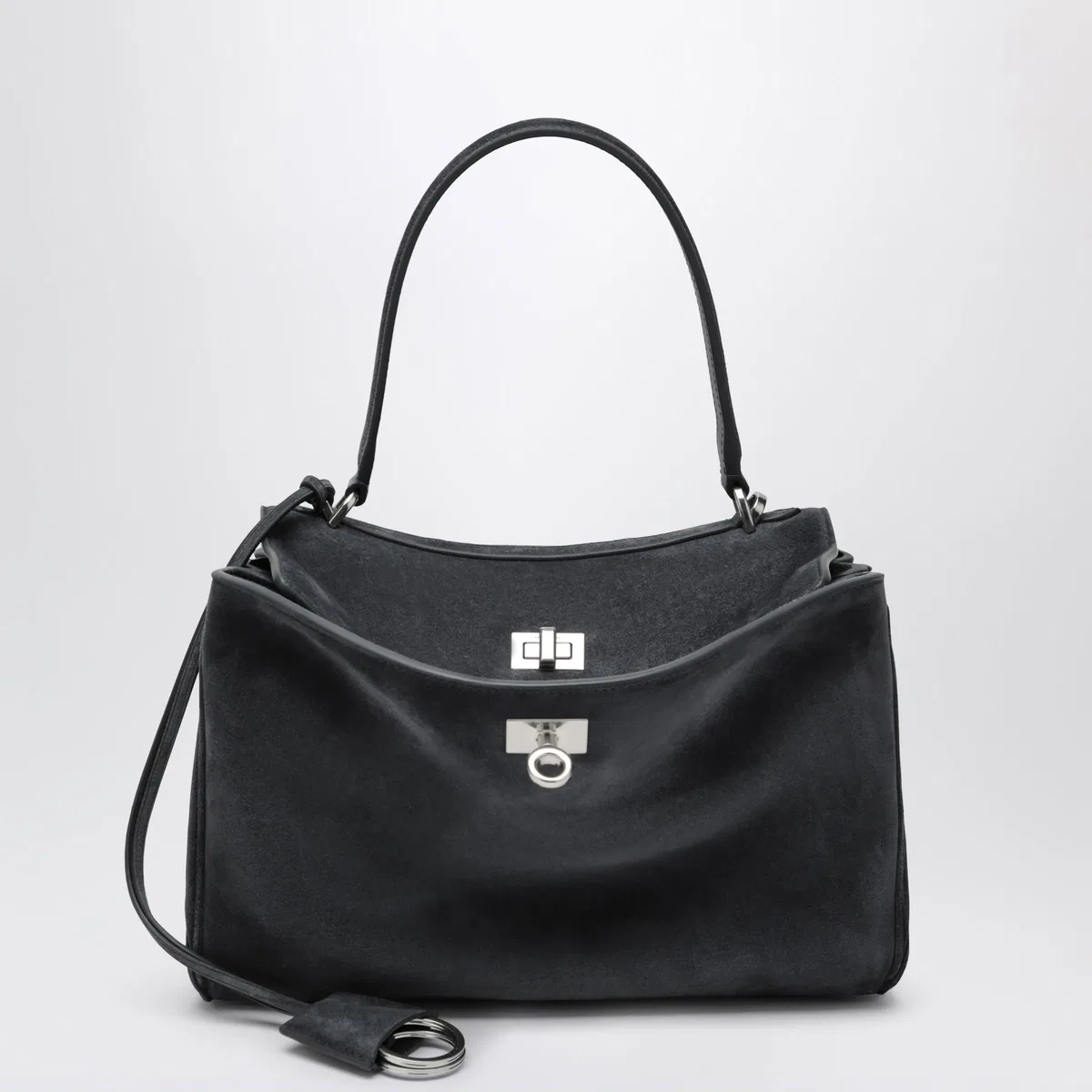 Balenciaga Rodeo Small Bag In Grey Calf Leather