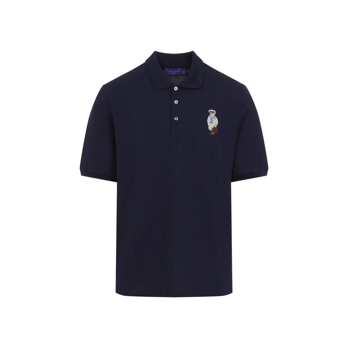 Ralph Lauren Purple Label Navy Cotton Bear Polo