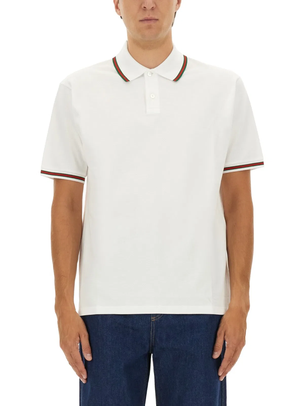 Gucci White Piquet Polo Shirt