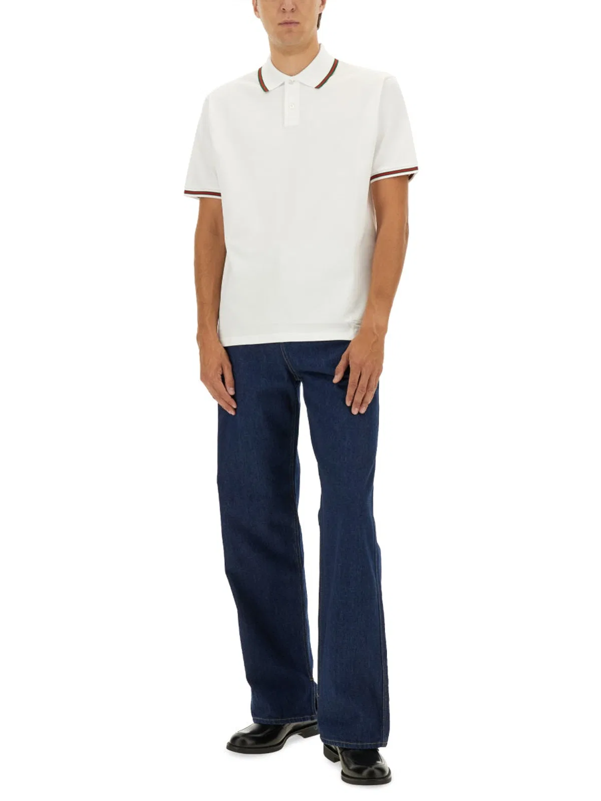 Gucci White Piquet Polo Shirt