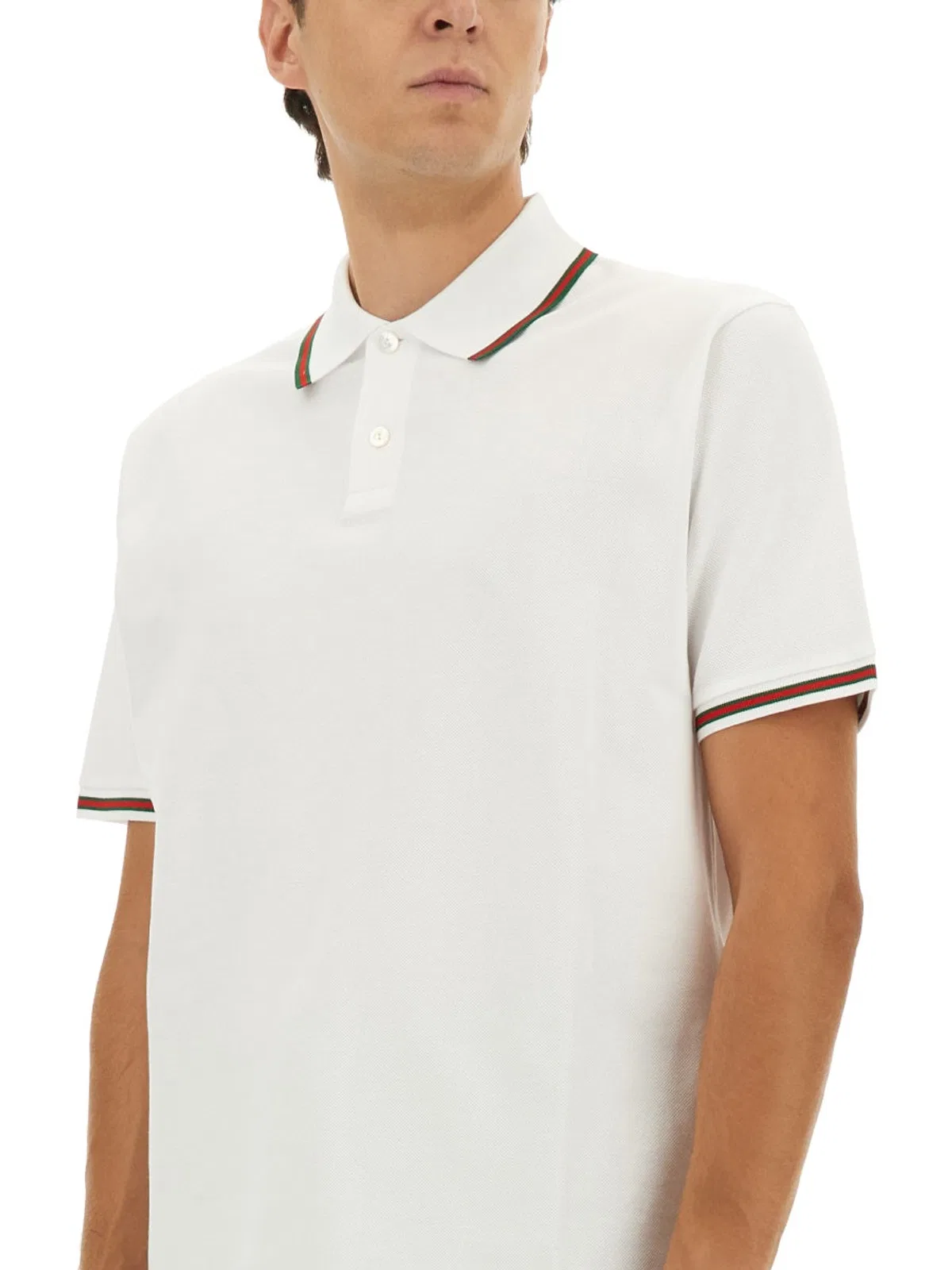 Gucci White Piquet Polo Shirt