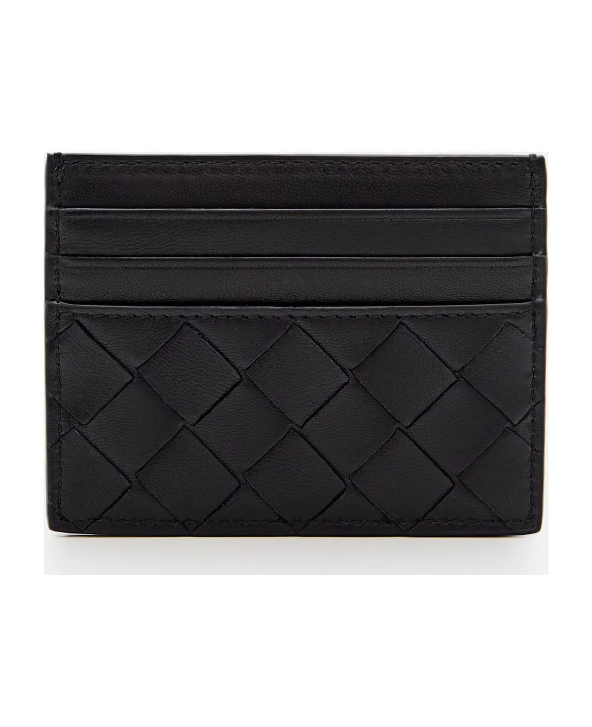 Bottega Veneta Black Leather Intrecciato Card Case