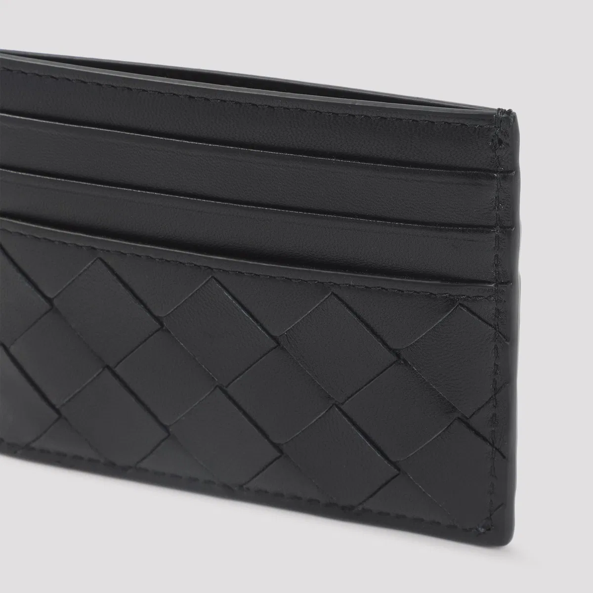 Bottega Veneta Black Leather Intrecciato Card Case