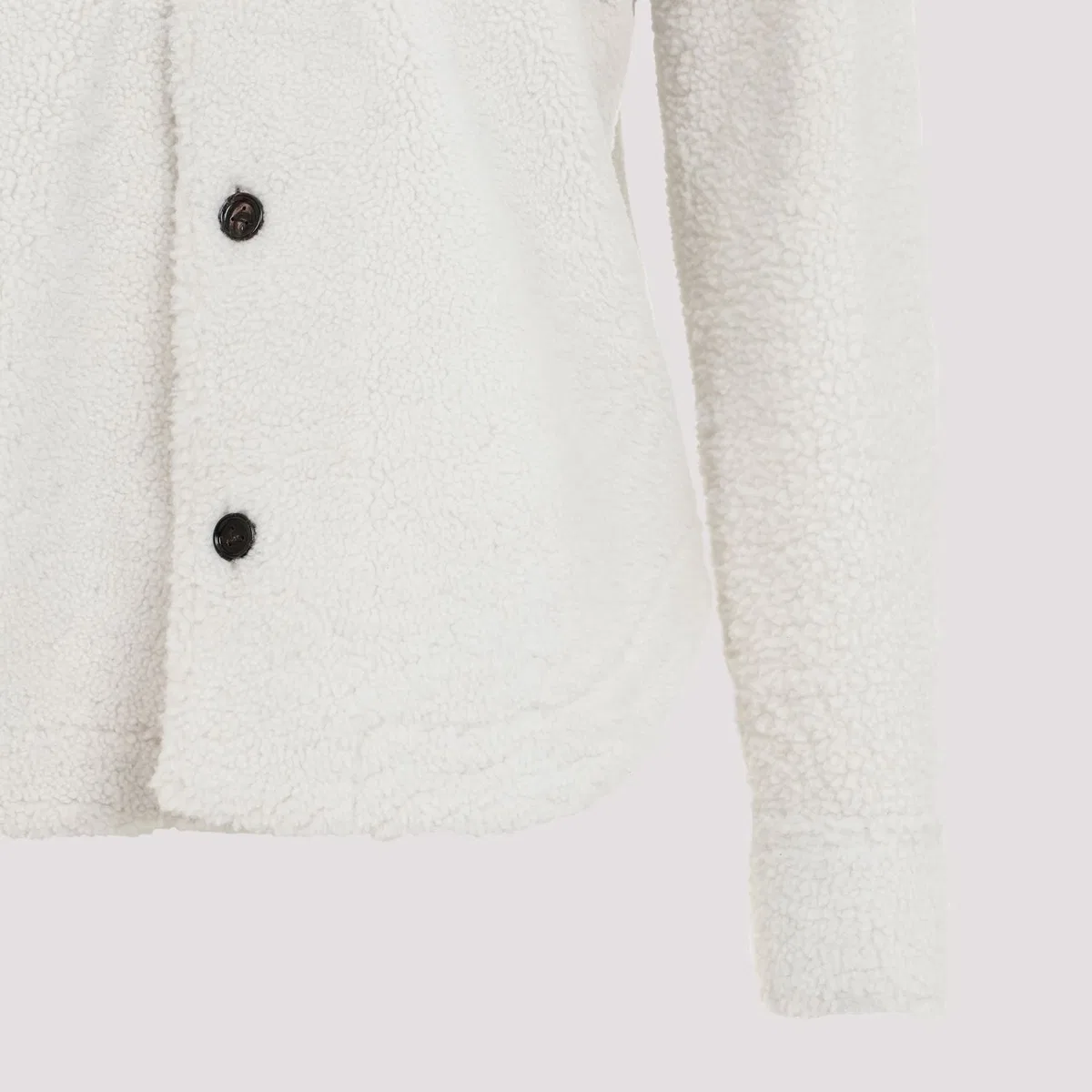 Bottega Veneta Chalk Shearling Oversize Shirt