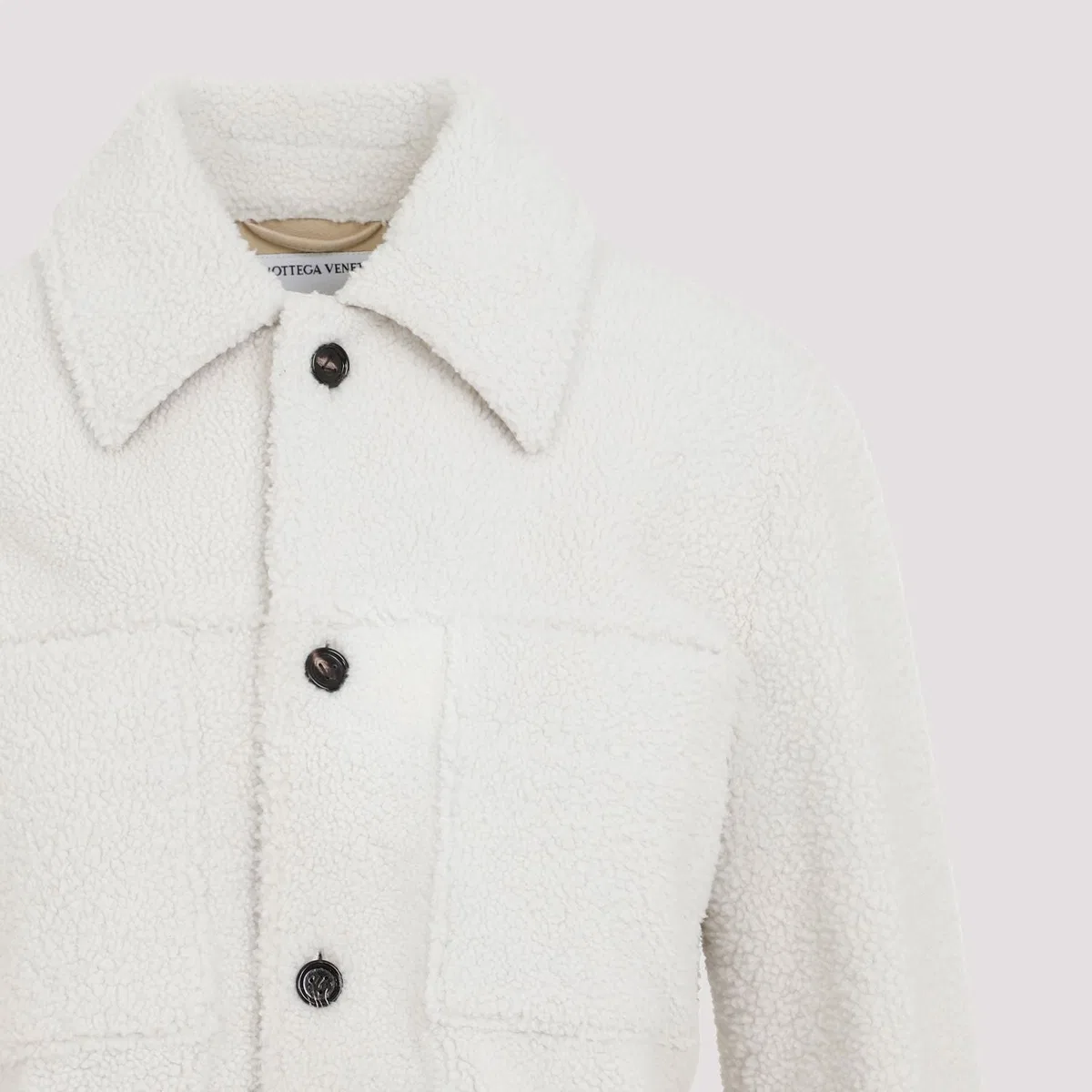 Bottega Veneta Chalk Shearling Oversize Shirt