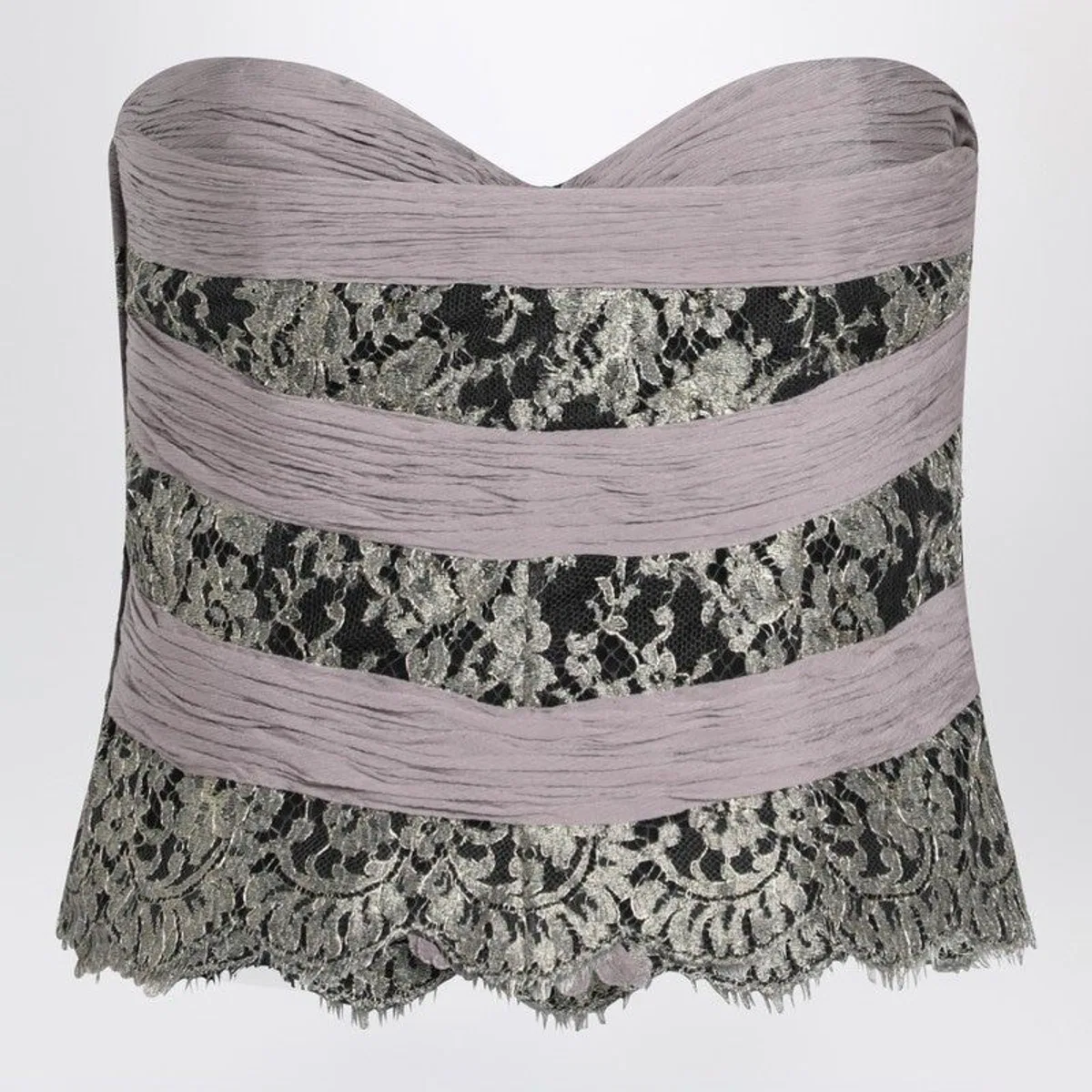 Valentino Grey/Mauve/Gold Chiffon Silk Top