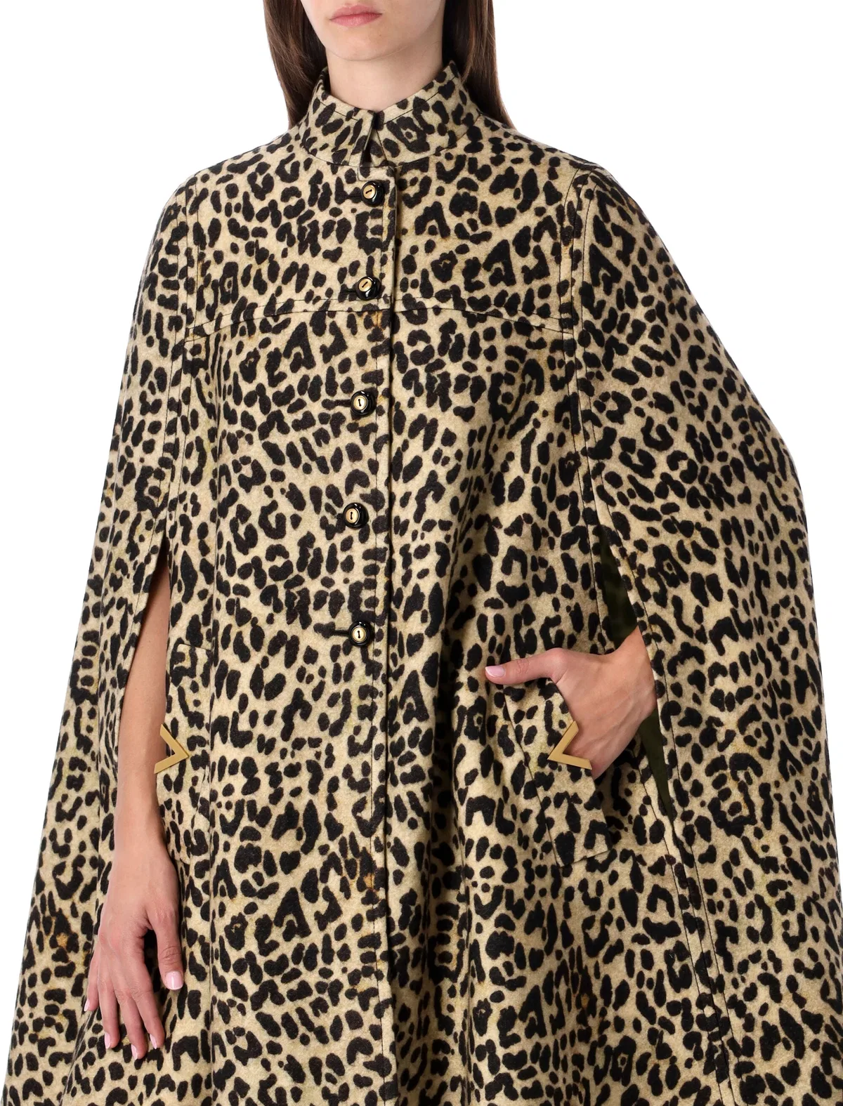 Valentino Animalprint Wool Cape