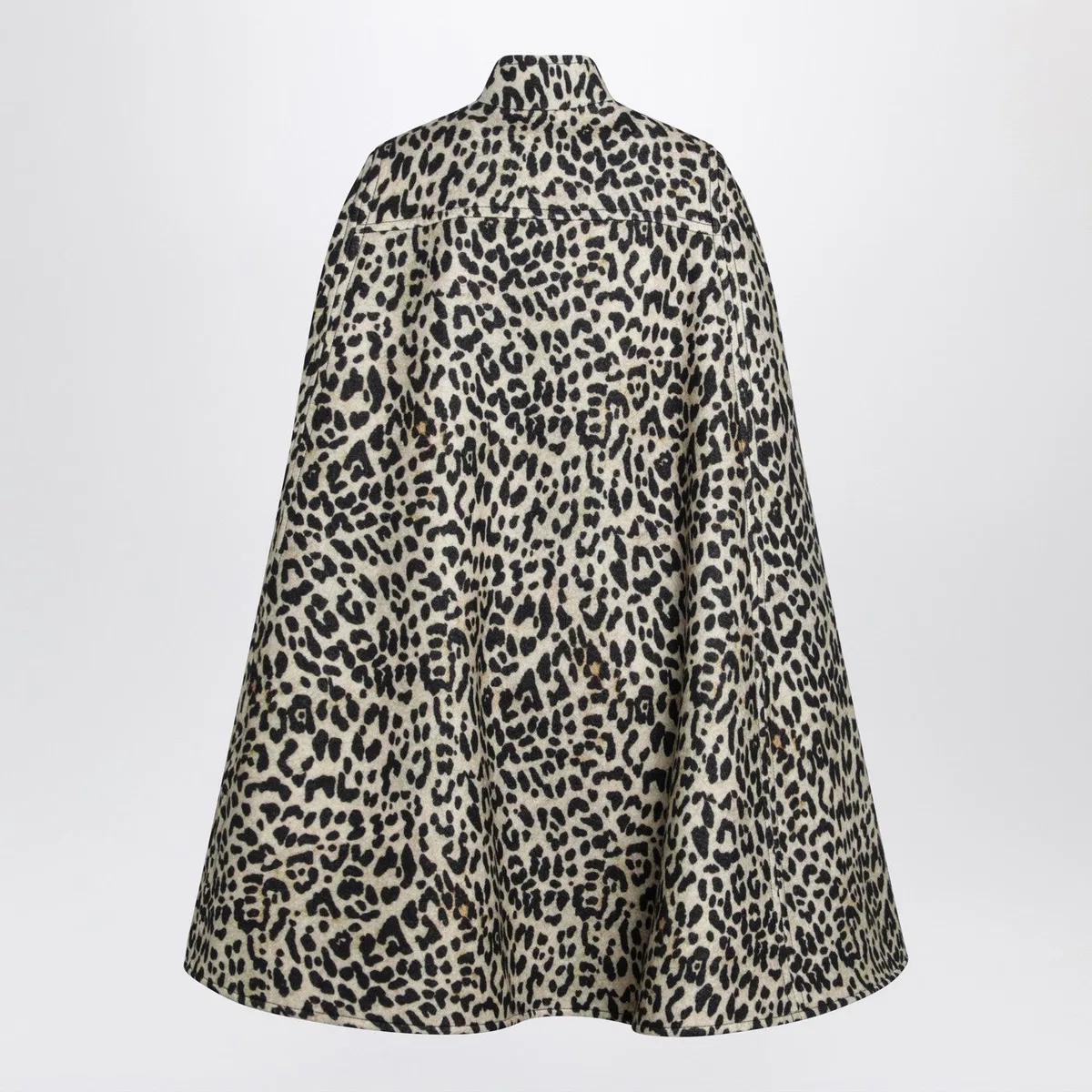Valentino Animal-Print Wool Cape