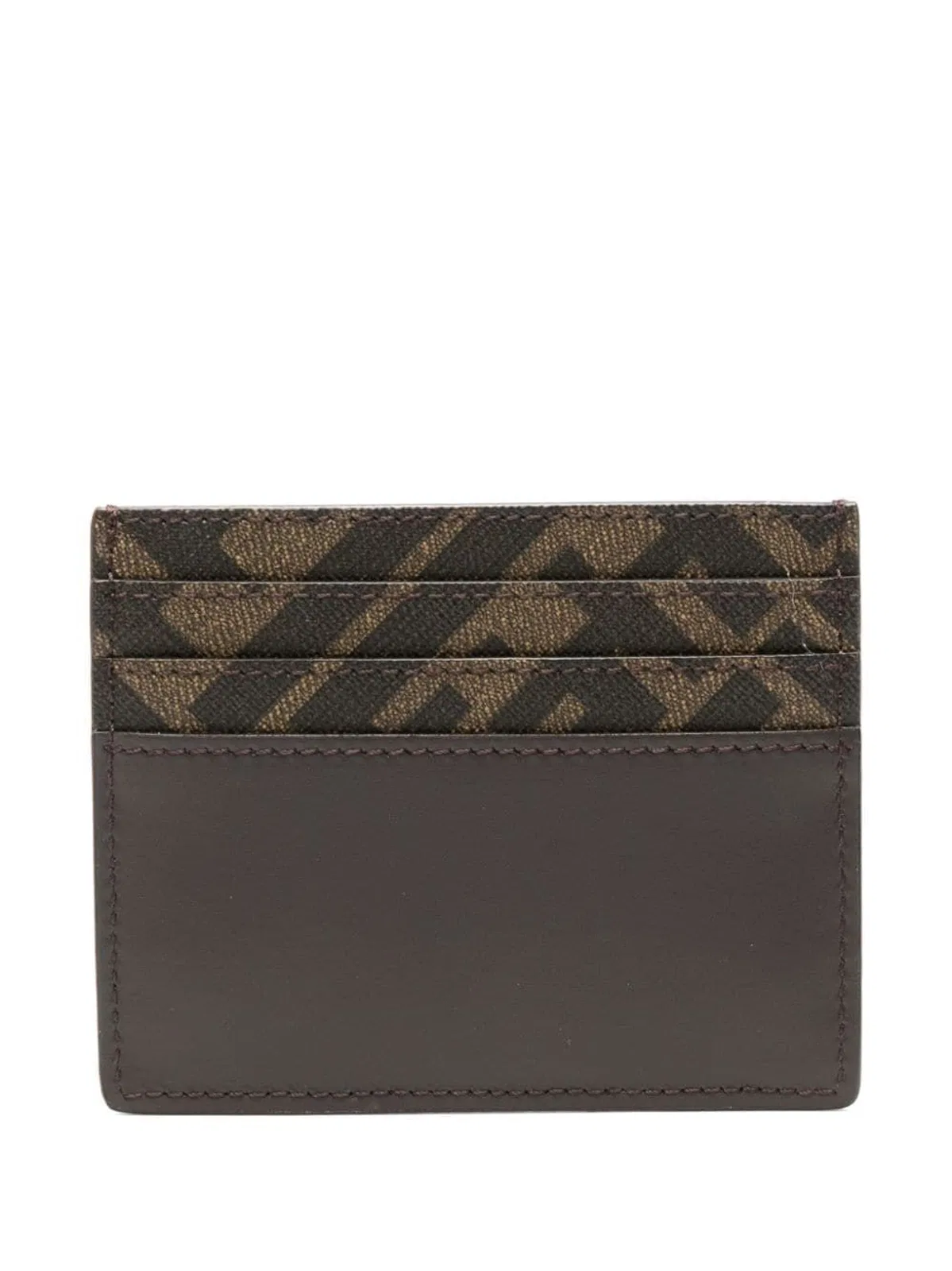 Fendi Ff Logo Plaque Leather Cardholder