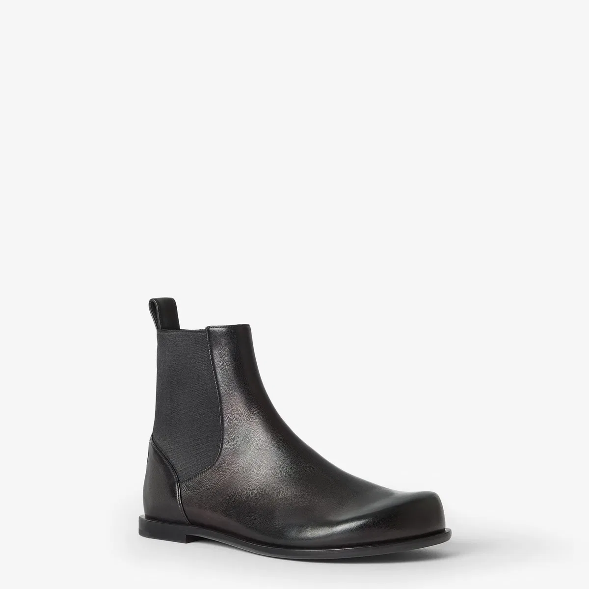 Fendi Black Nappa Leather Squared Ff Ankle Boo