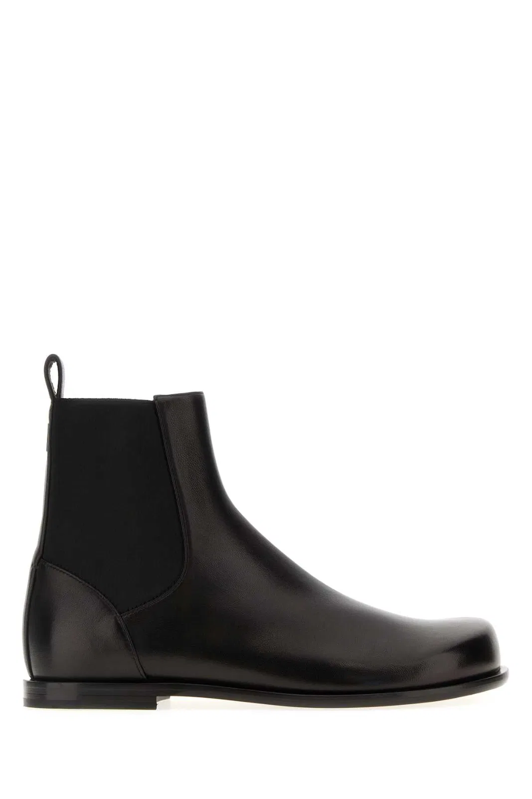 Fendi Black Nappa Leather Squared Ff Ankle Boo