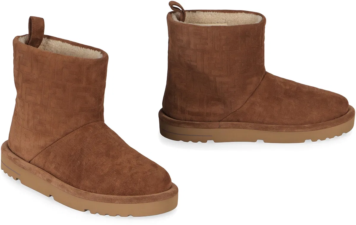 Fendi Brown Suede Ankle Boots