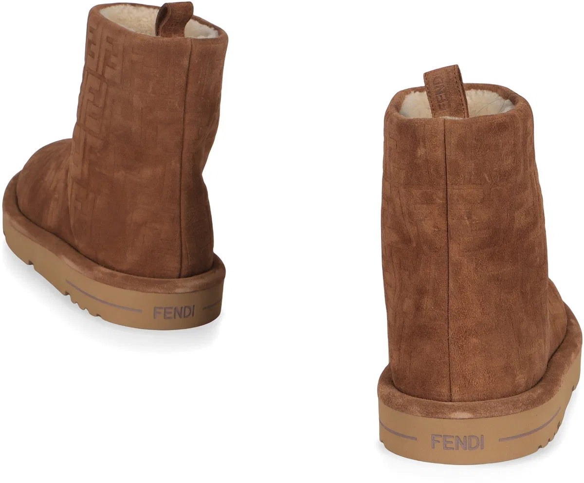 Fendi Brown Suede Ankle Boots
