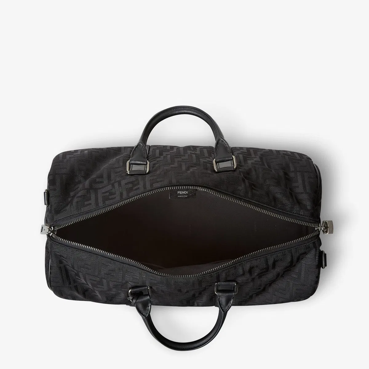 Fendi Black Leather And Fabric