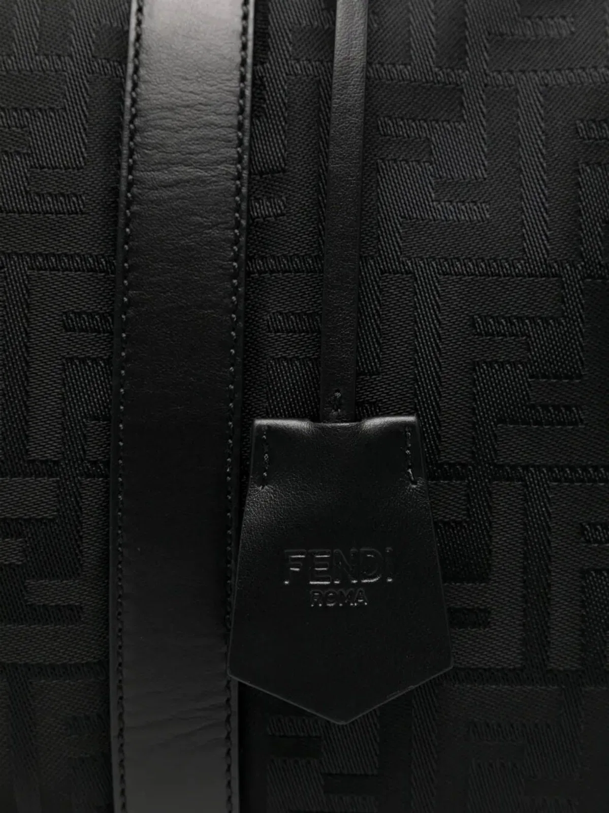 Fendi Black Leather And Fabric