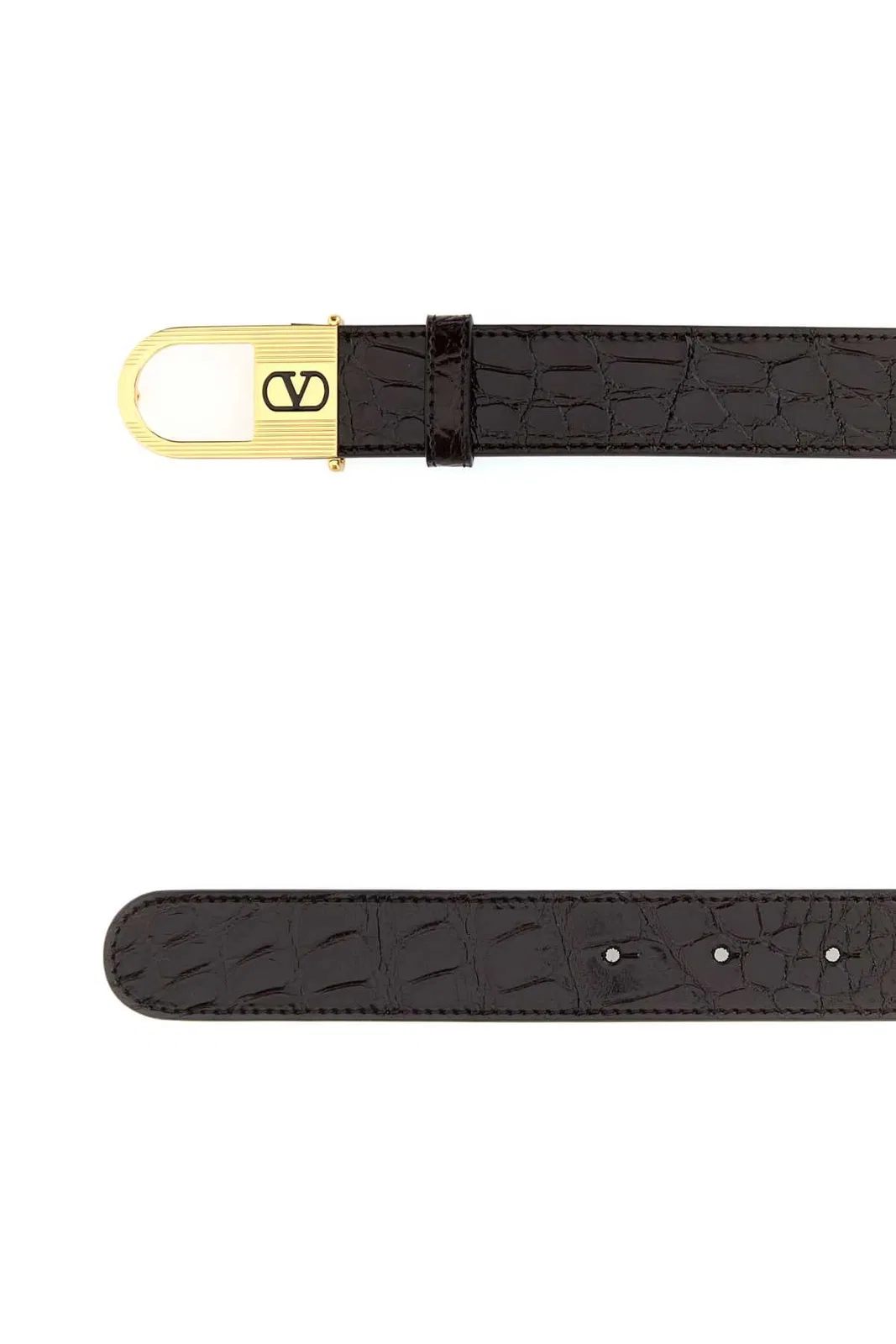 Valentino Garavani Dark Brown Leather Vlogo Signature Belt