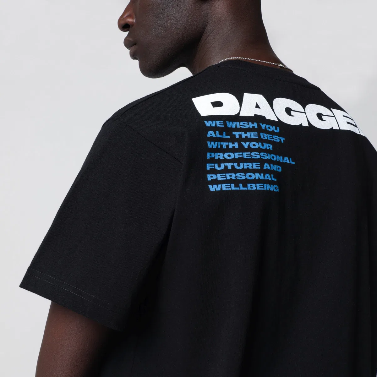 Dagger Faded Black T-Shirt With Logo Print
