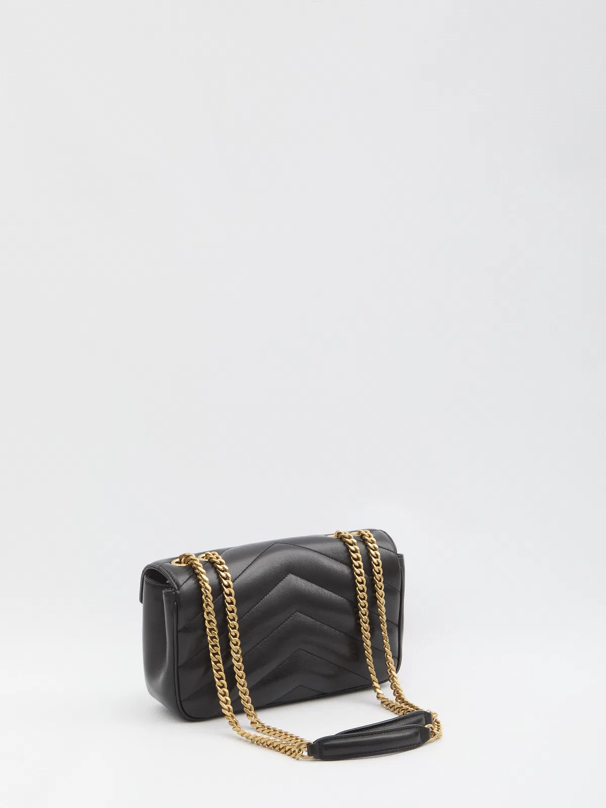 Saint Laurent Black Leather Small Loulou Shoulder Bag