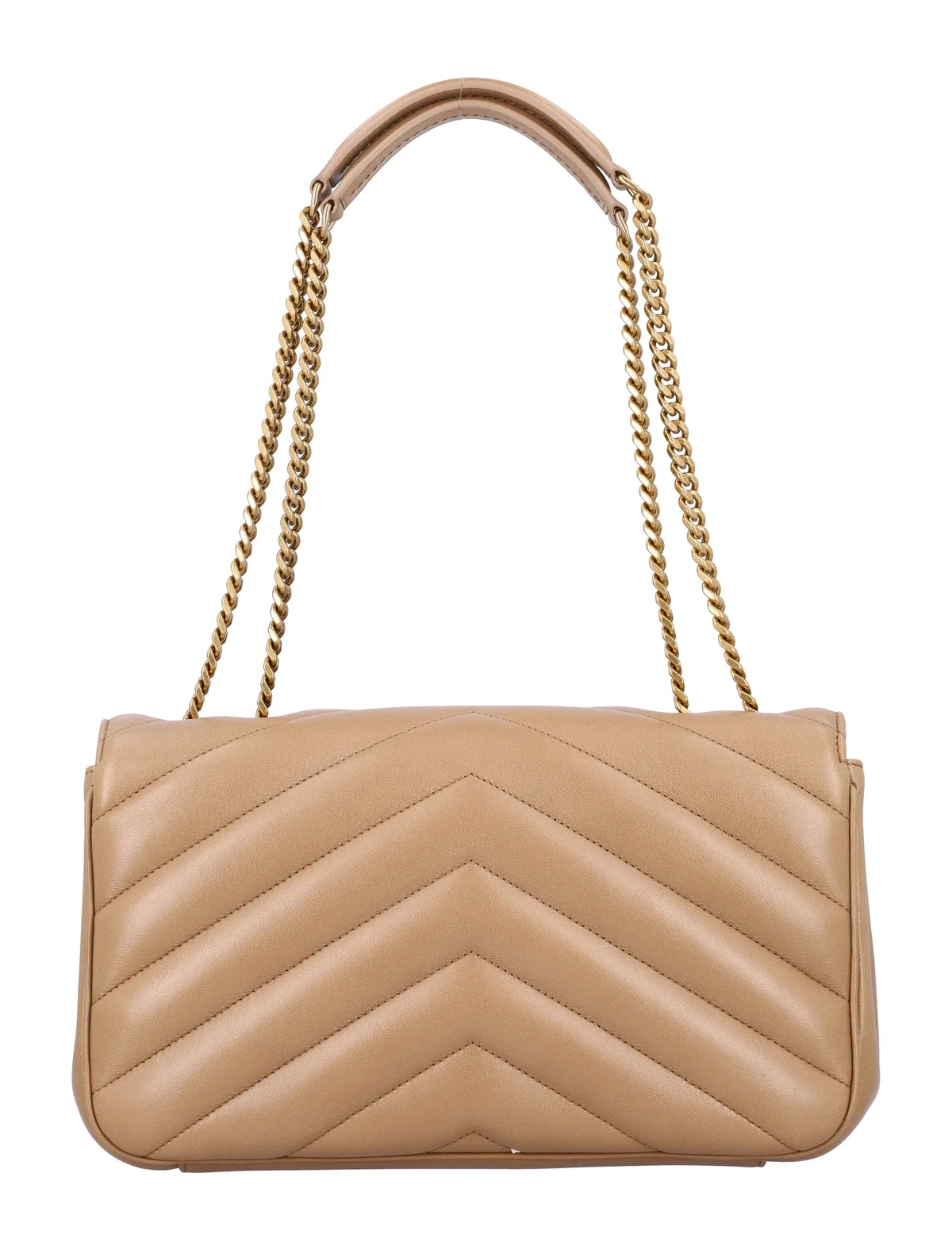 Saint Laurent Camel Leather Medium Loulou Shoulder Bag