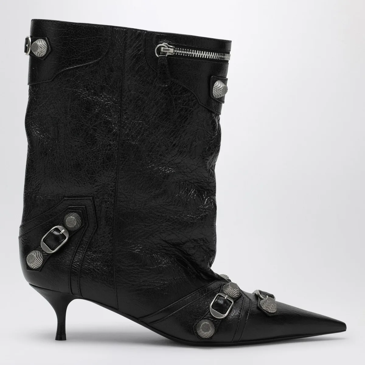 Balenciaga Cagole Wide Black Ankle Boot