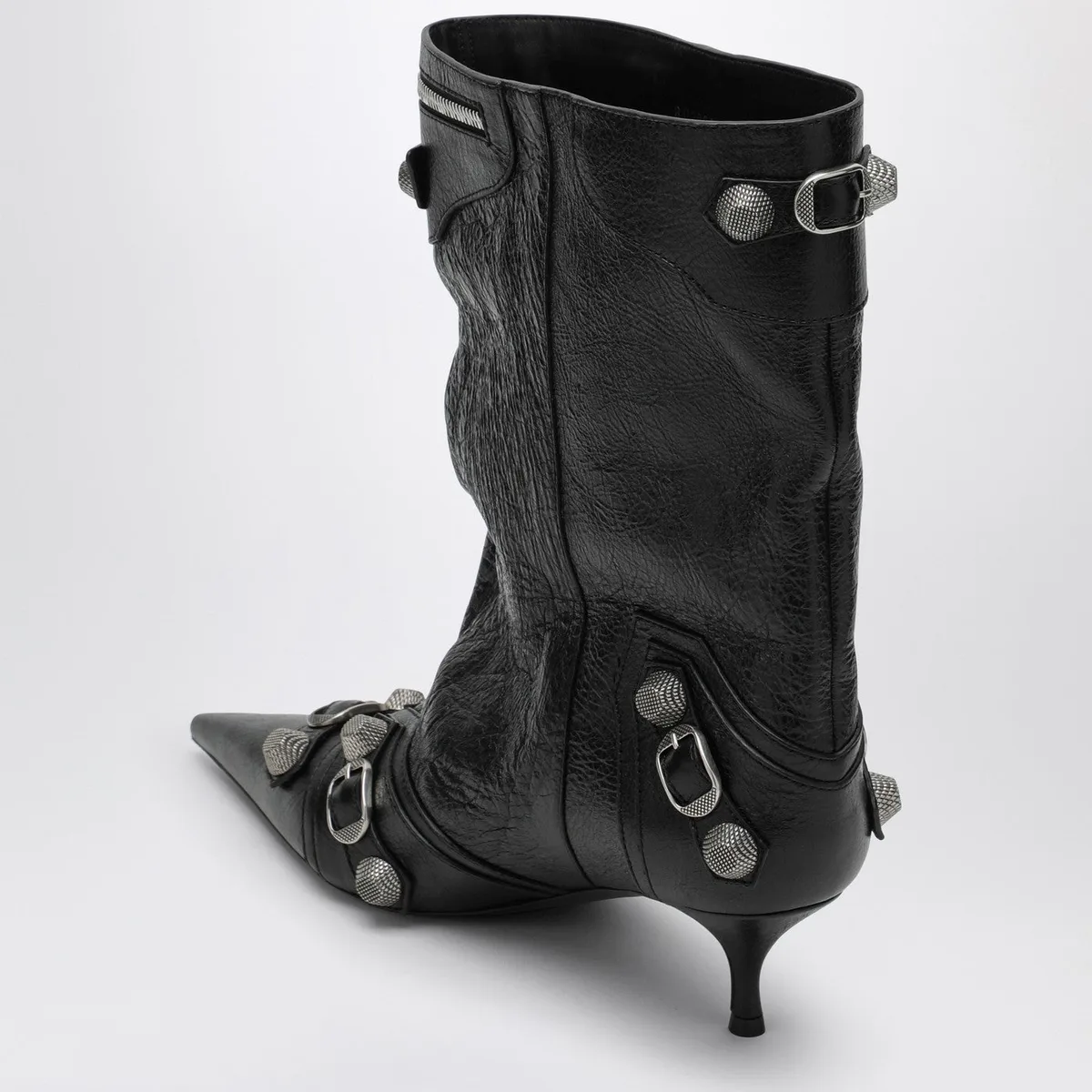 Balenciaga Cagole Wide Black Ankle Boot