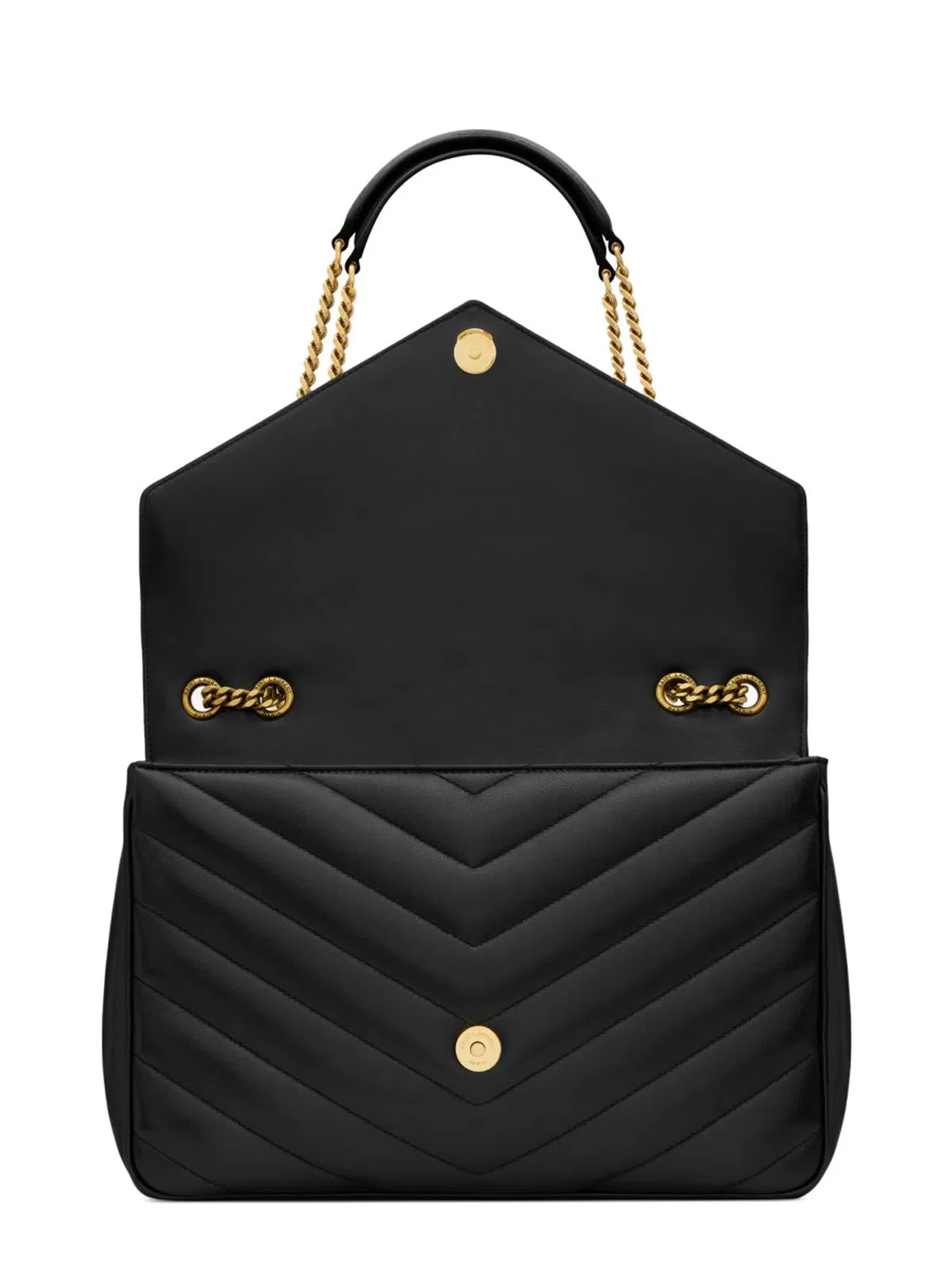 Saint Laurent Black Leather Large Lou Lou Shoulder Bag