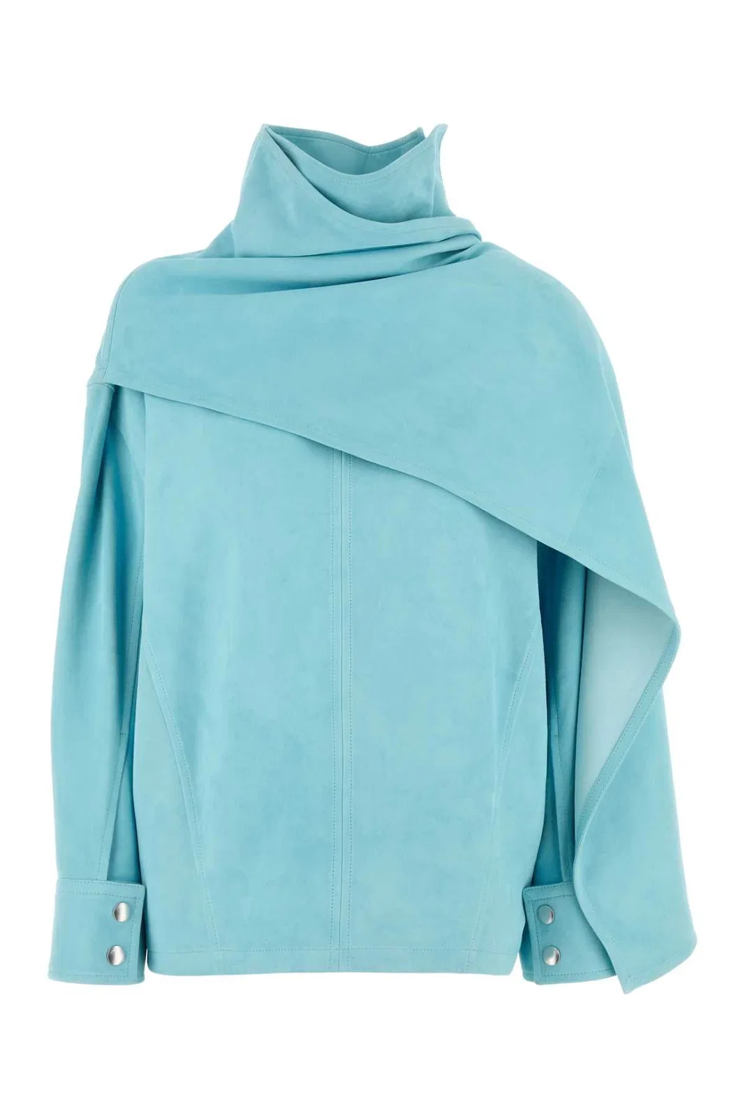 Bottega Veneta Light Blue Leather Blouse