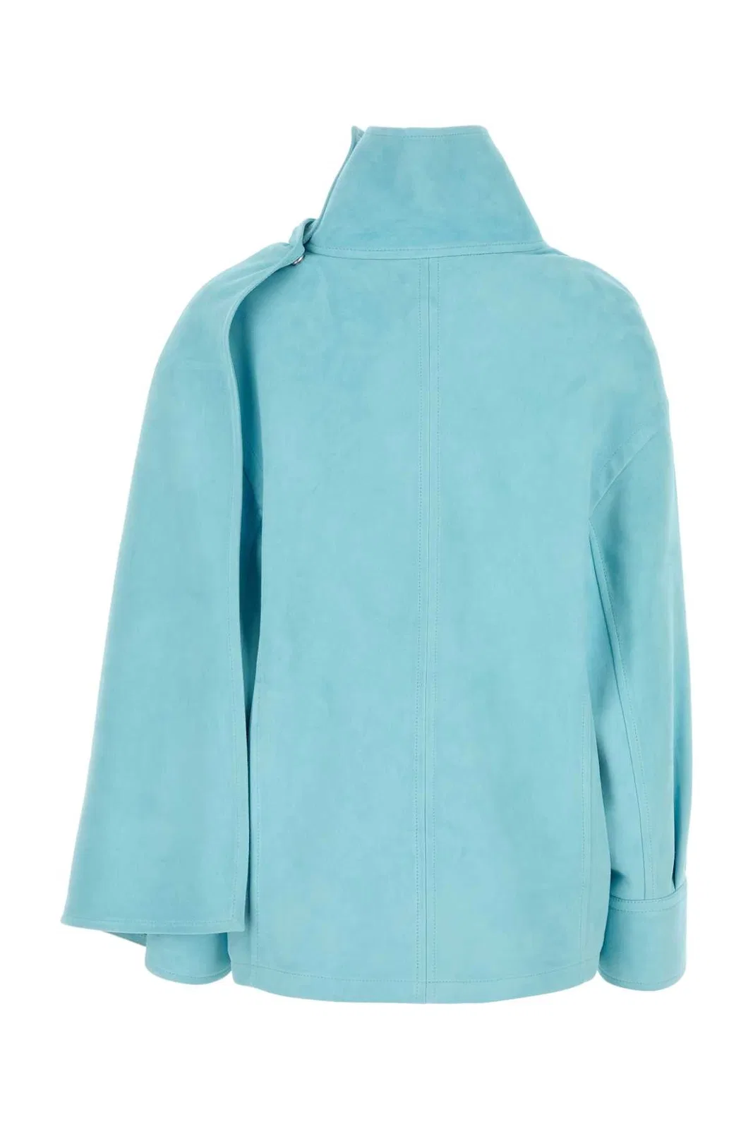 Bottega Veneta Light Blue Leather Blouse