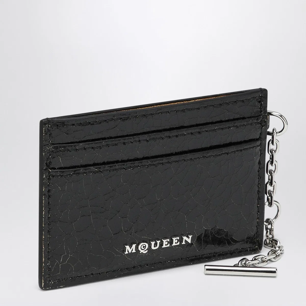 Alexander Mcqueen T-Bar Credit Card Holder Black/Caramel