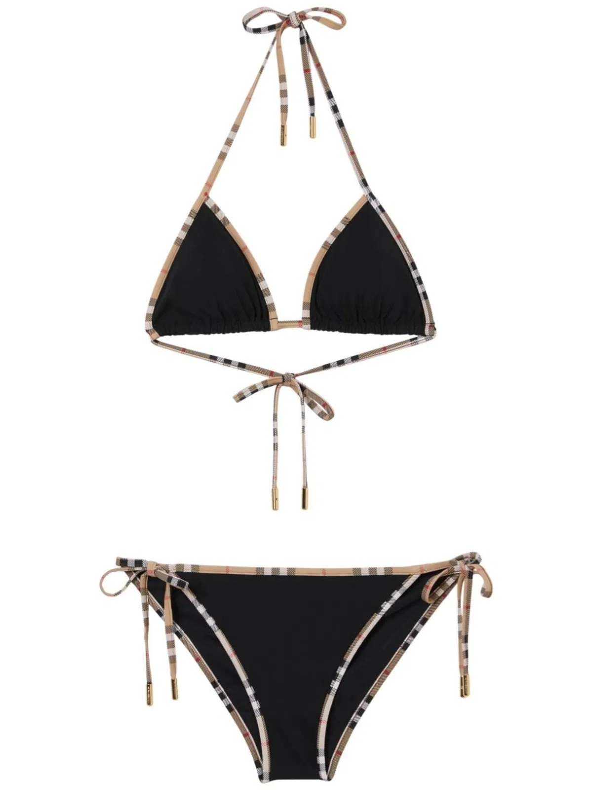 Burberry Check Detail Triangle Bikini