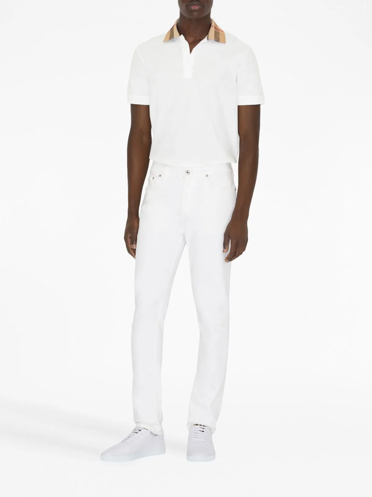 Burberry White Piquet Polo Shirt