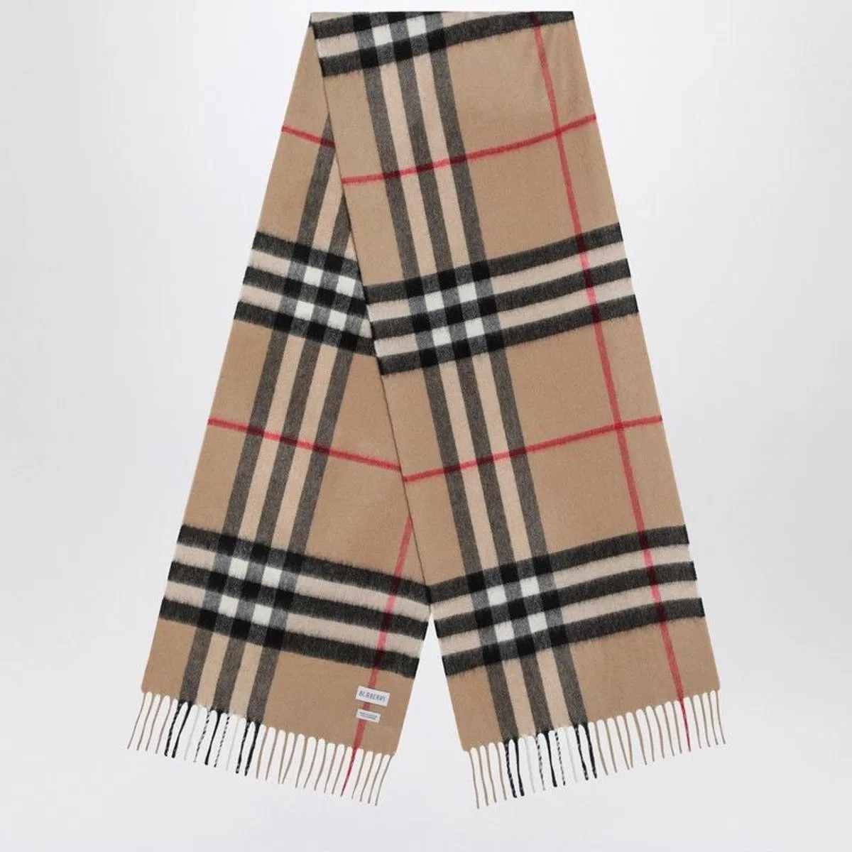 Burberry Check-Pattern Fringed Scarf