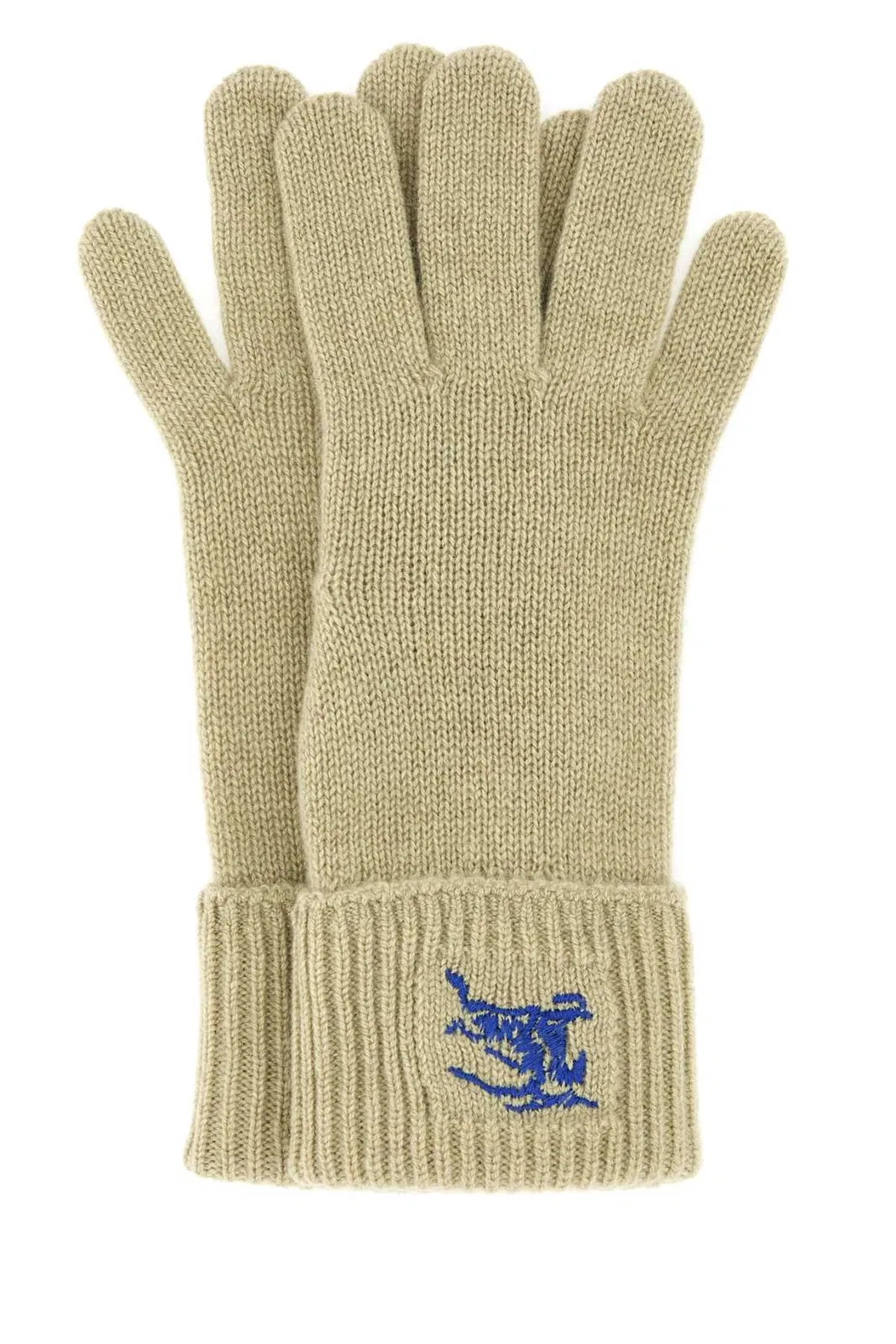 Burberry Khaki Cashmere Blend Gloves