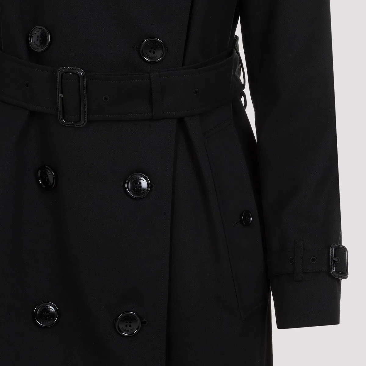 Burberry Black Gabardine Heritage Kensington Tren