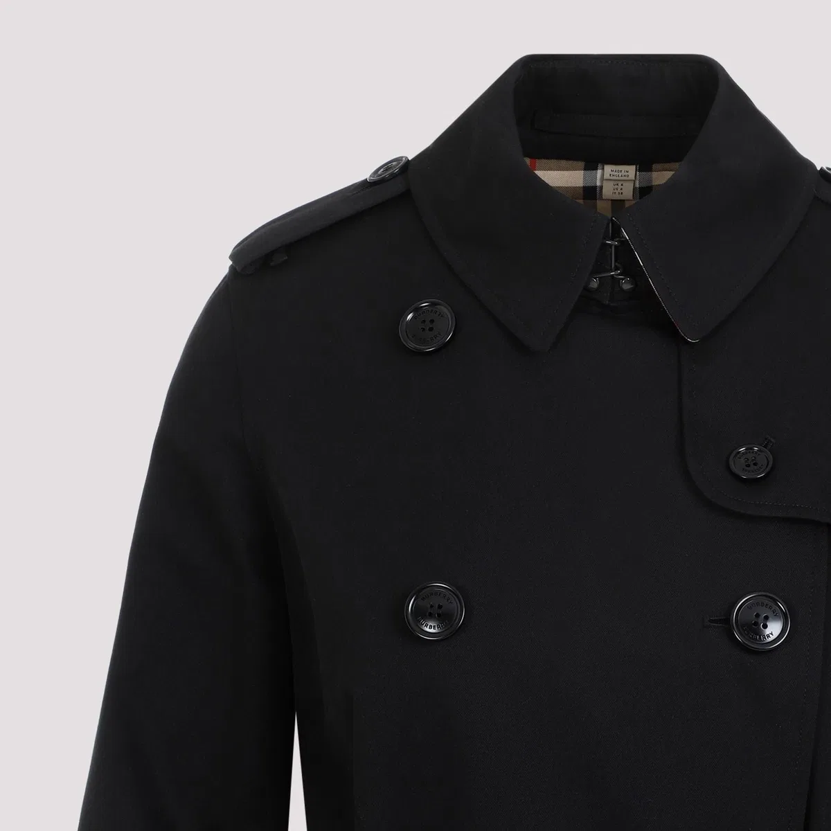 Burberry Black Gabardine Heritage Kensington Tren