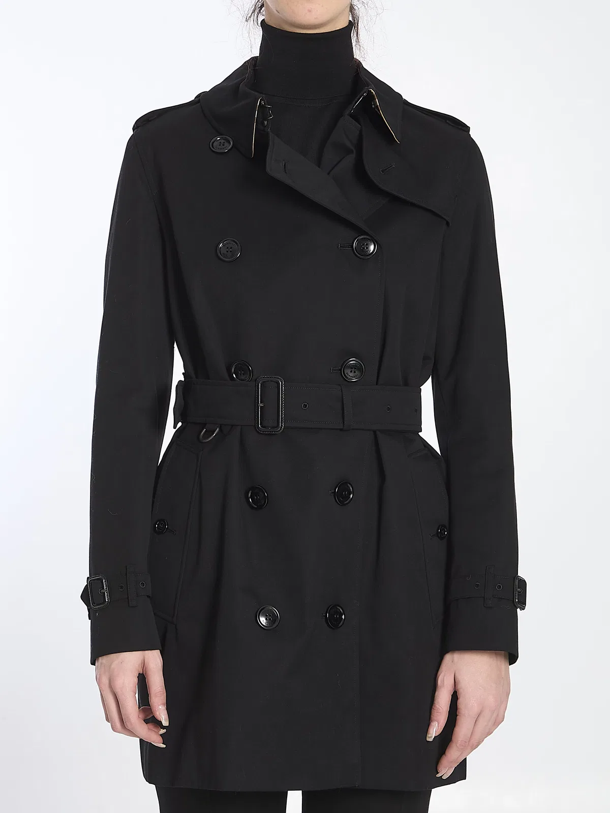 Burberry Black Chelsea Cotton Trench Coat