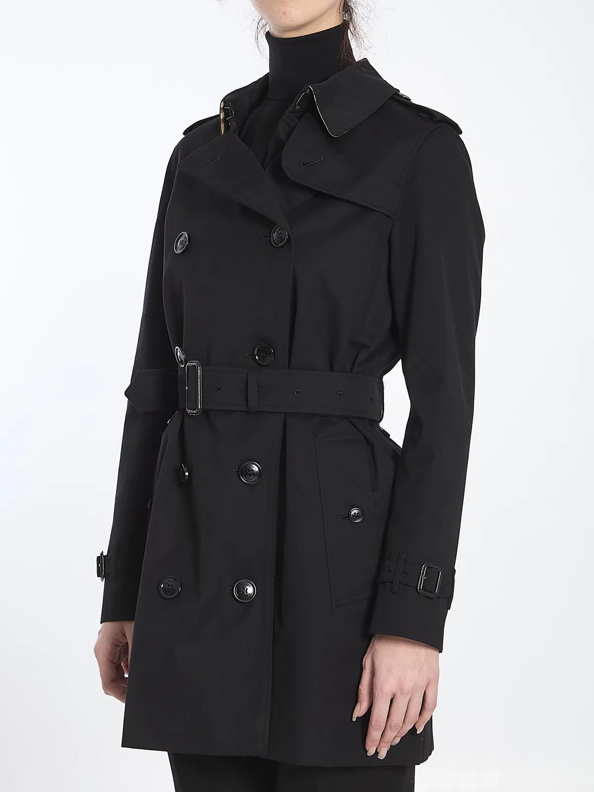 Burberry Black Chelsea Cotton Trench Coat