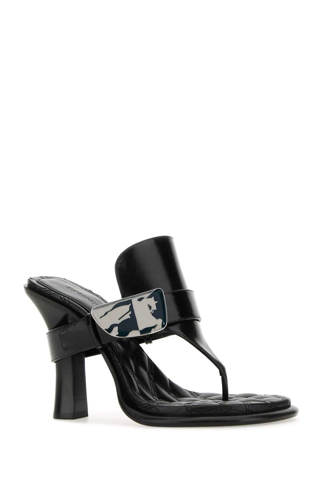 Burberry Black Leather Bay Thong Mules