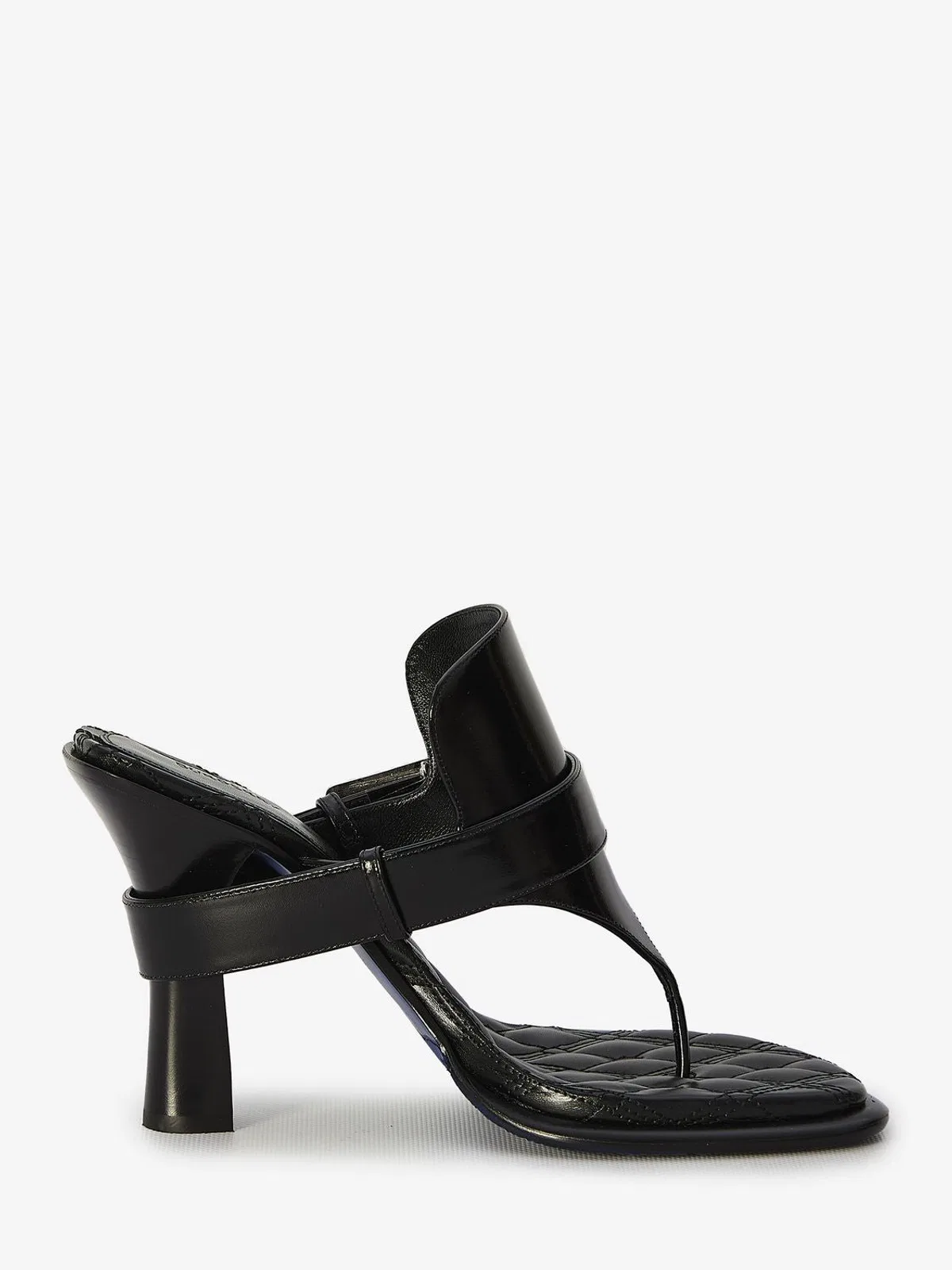 Burberry Black Leather Bay Thong Mules