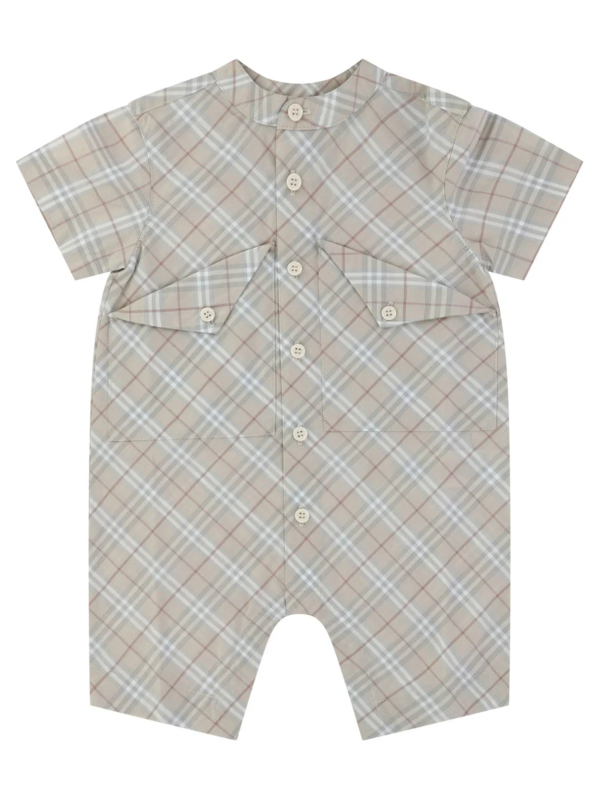 Burberry Kids Check Cotton Playsuit