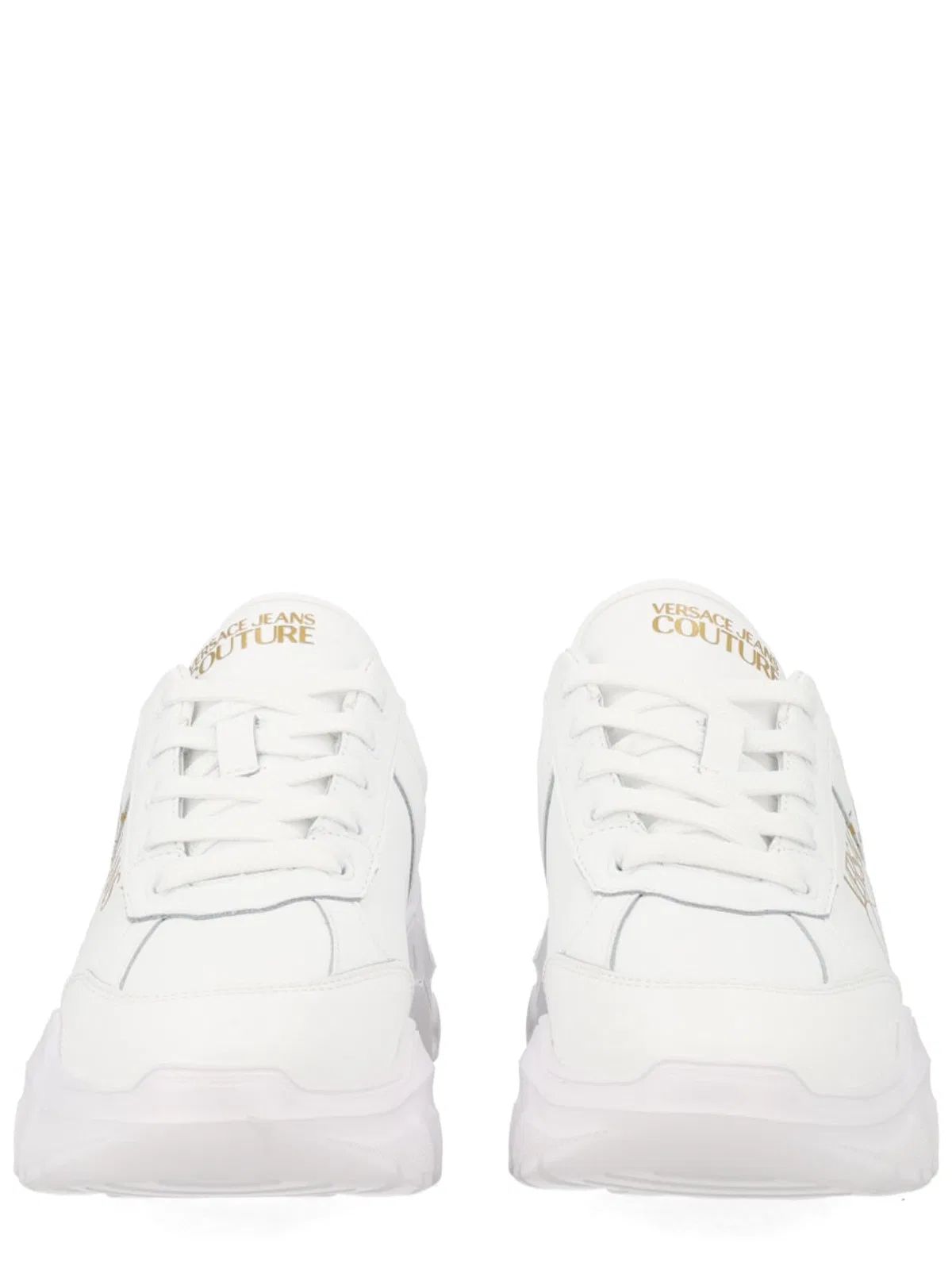Versace Jeans Couture White Leather Sneakers