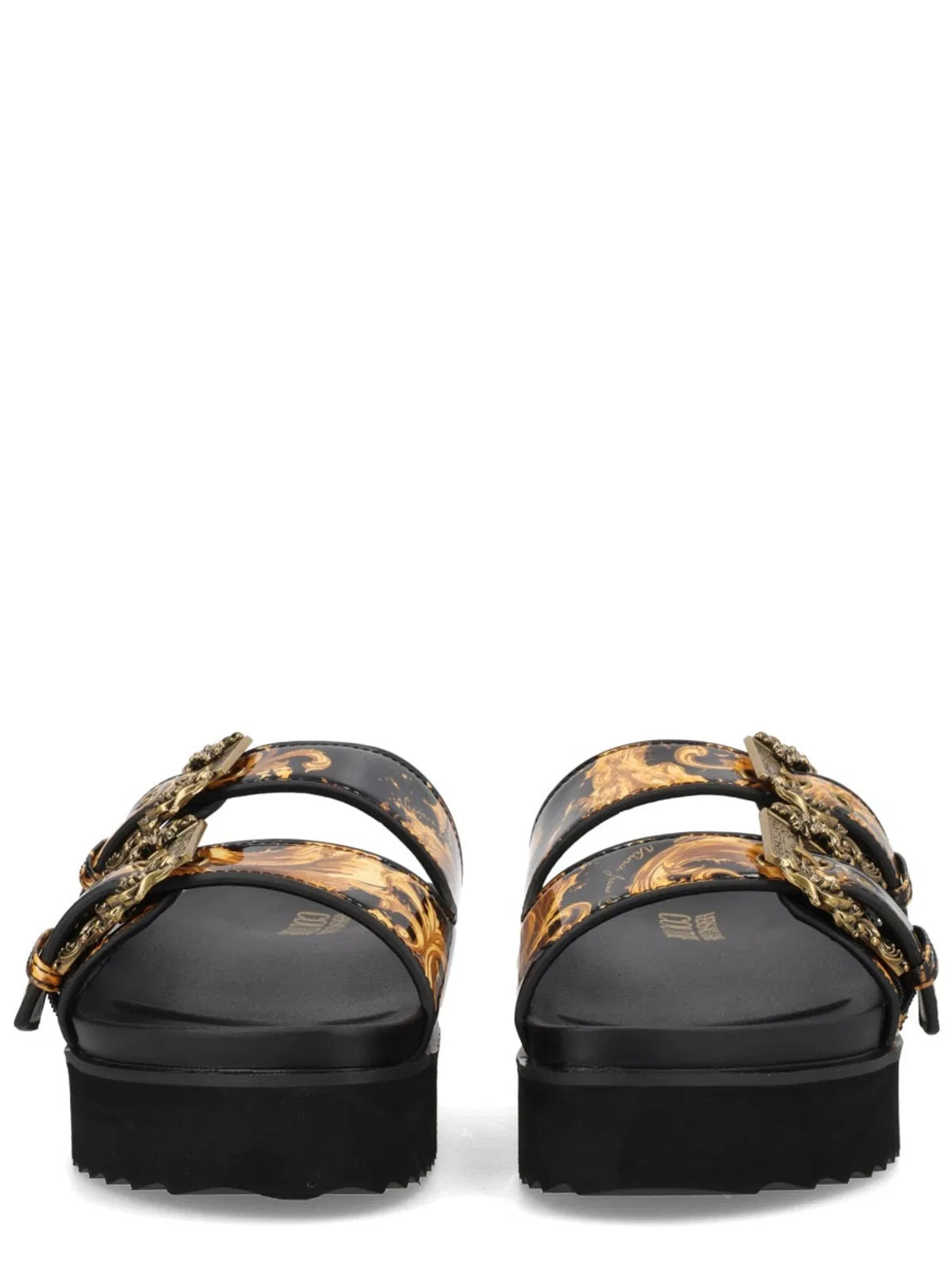 Versace Jeans Couture Black Polyurethane Flats