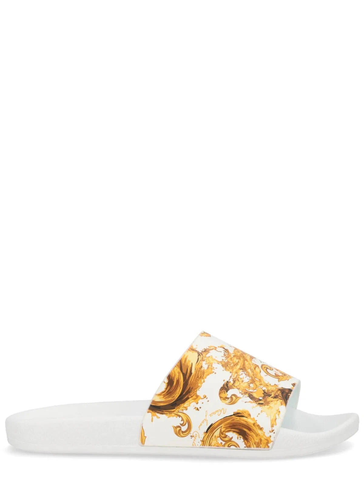 Versace Jeans Couture White Polyurethane Flat