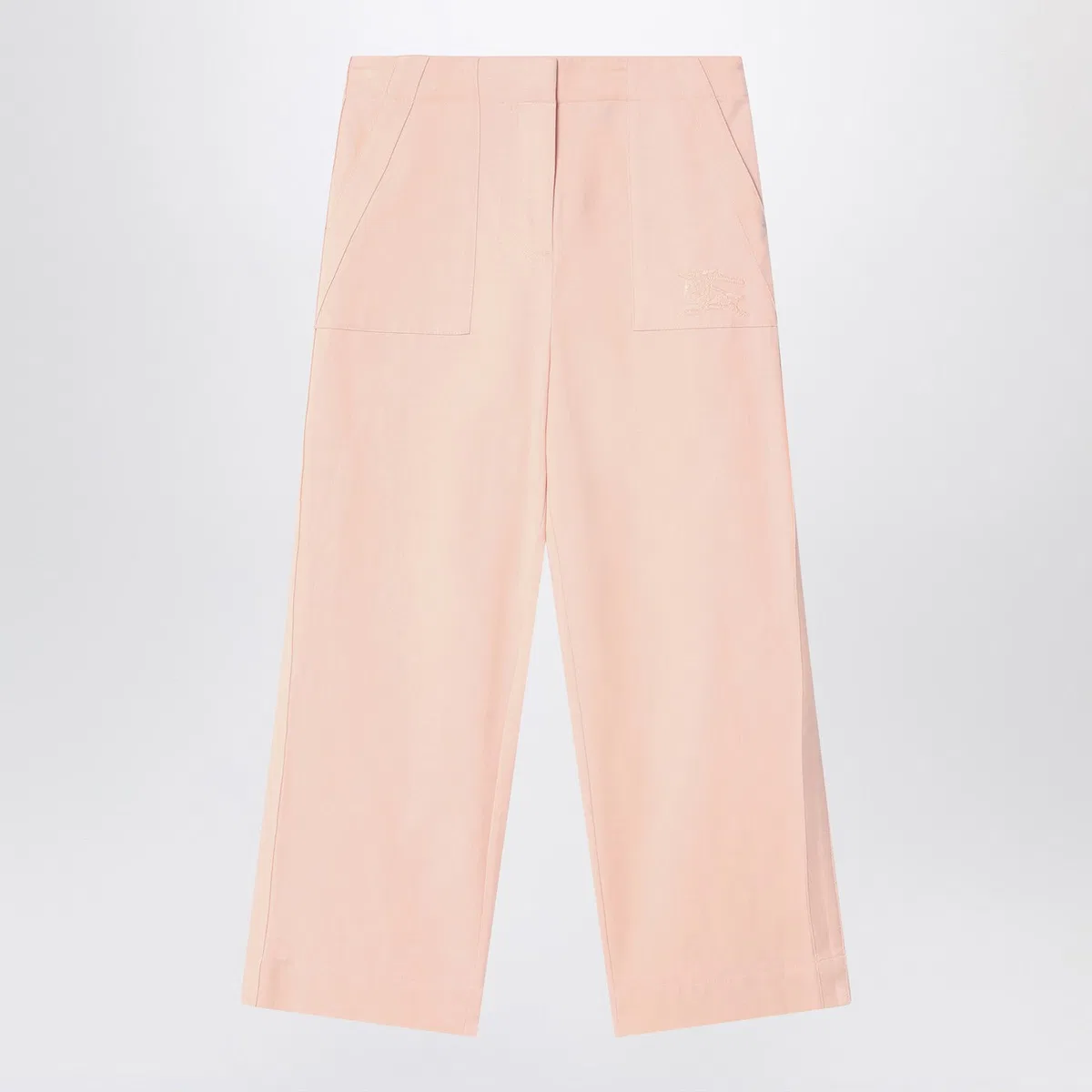 Burberry Light Pink Pants In Cotton Blend
