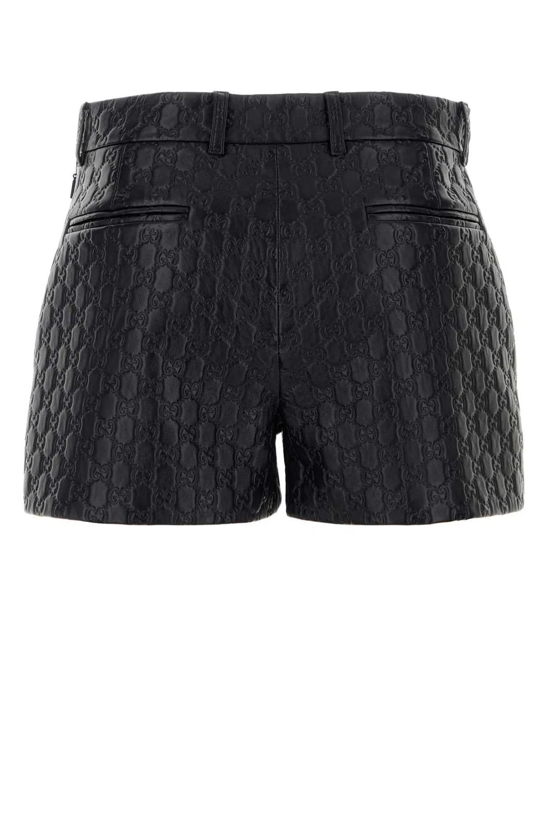 Gucci Black Leather Shorts
