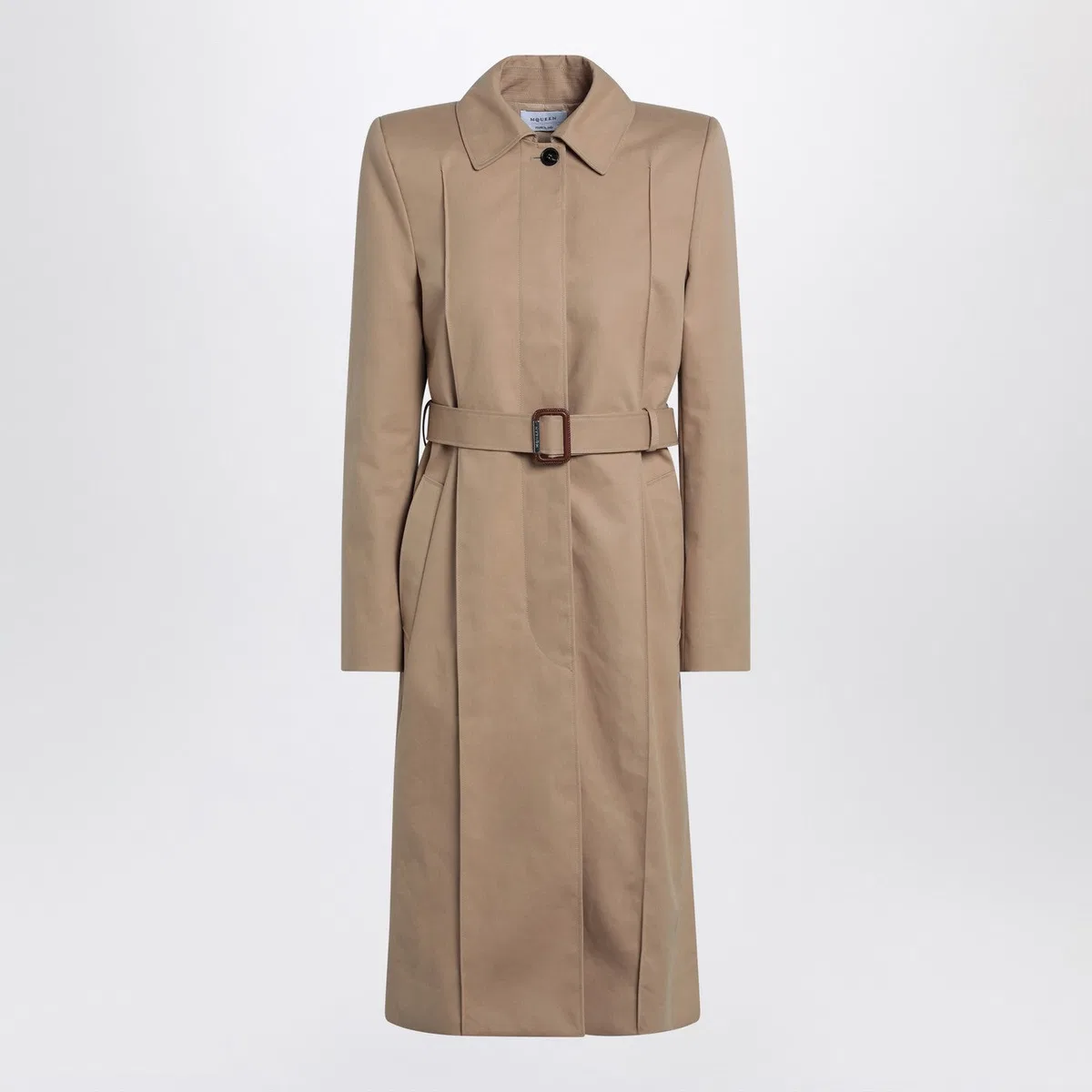 Alexander Mcqueen Beige Trench Coat With Belt