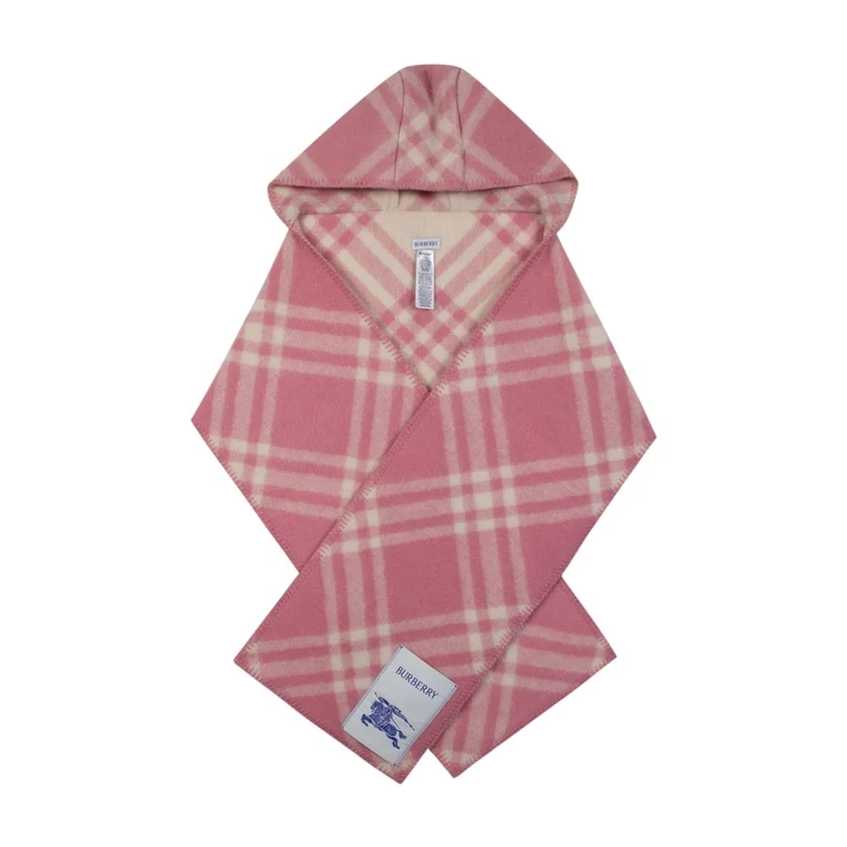 Burberry Mu Tbar Check Hooded Scarf