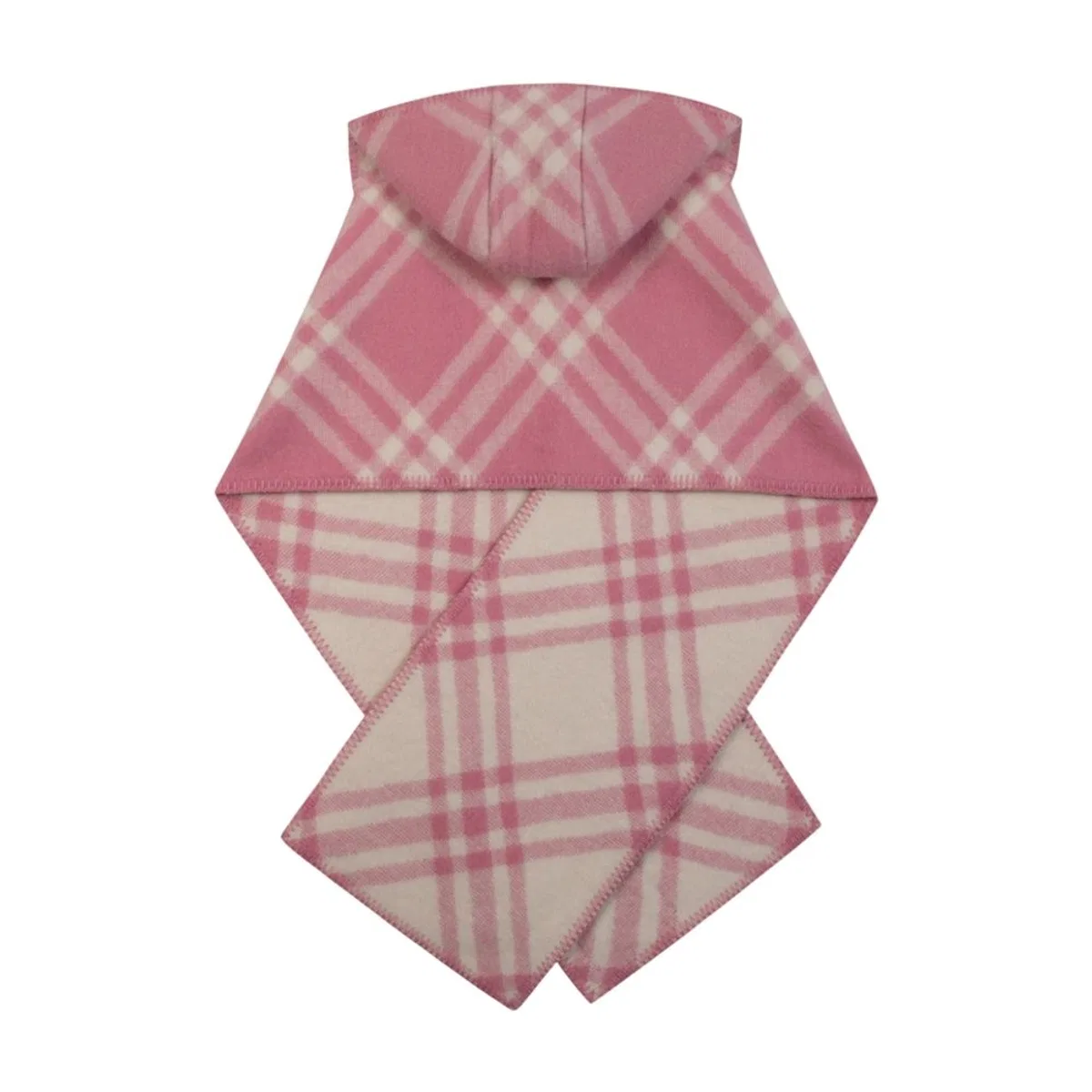 Burberry Mu Tbar Check Hooded Scarf