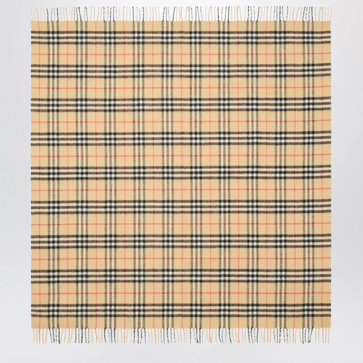 Burberry Sand Beige Check Wool Scarf