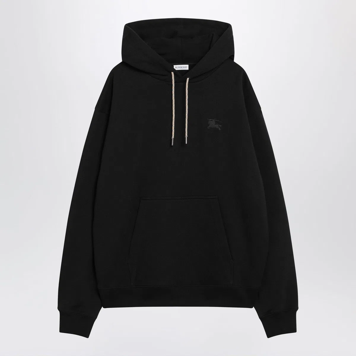 Burberry Black Sweatshirt With Check-Pattern Inse